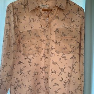 Pale pink satin blouse